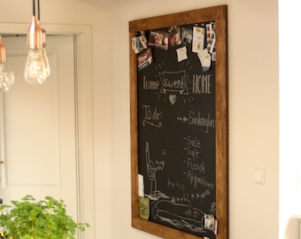 Magnetic board, chalkboard, pin board, wooden board, magnetic board wall, vintage rustic