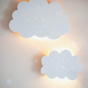 Kinderlampe Wandlampe Wandleuchte Wolkenlampe Holzlampe Babylampe Kinderzimmer Nachtlicht Nachtleuchte Bild 5