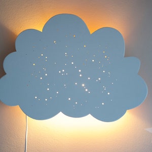 Lámpara para niños, lámpara de pared, lámpara de pared, lámpara de nube, lámpara de madera, lámpara para bebé, luz nocturna para habitación de niños, luz nocturna imagen 7