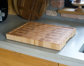 Cutting board ash wood solid wood end grain