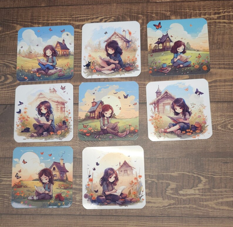 8 Journal Girl Vinyl Sticker Set 1 Junk Journal Stickers - Etsy