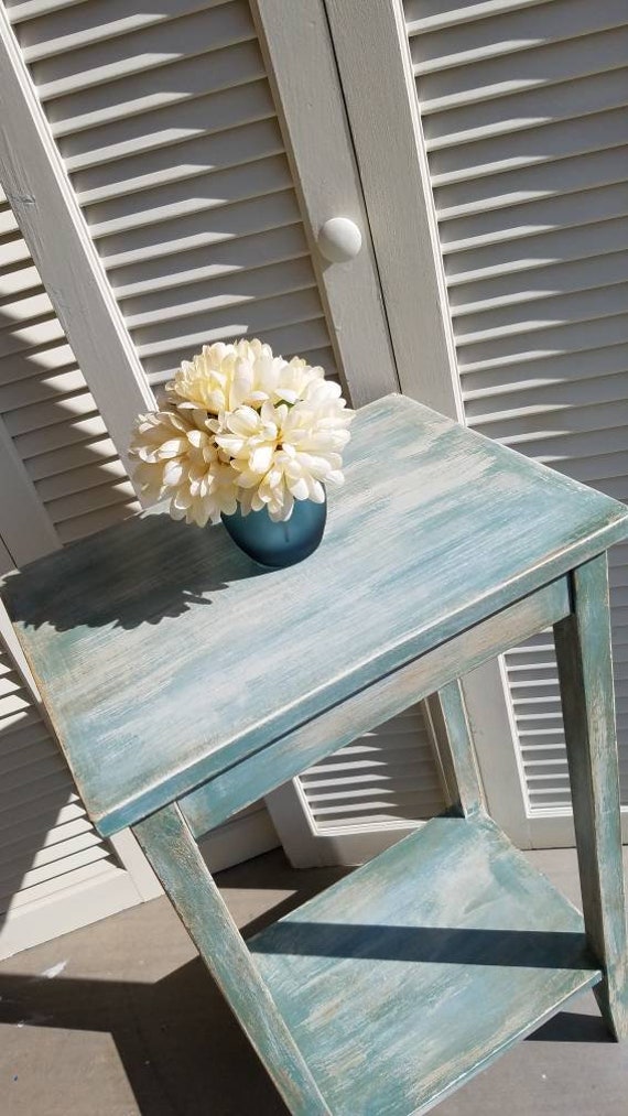 Sold Side Or End Table In Shabby Chic Or Beach Cottage Style Etsy