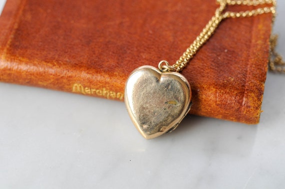 Antique English Rolled Gold Engraved Design Heart… - image 3