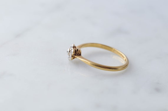 Antique Edwardian 18k Gold, Diamond Cluster Flowe… - image 3