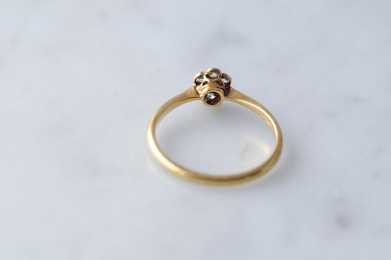 Antique Edwardian 18k Gold, Diamond Cluster Flowe… - image 7