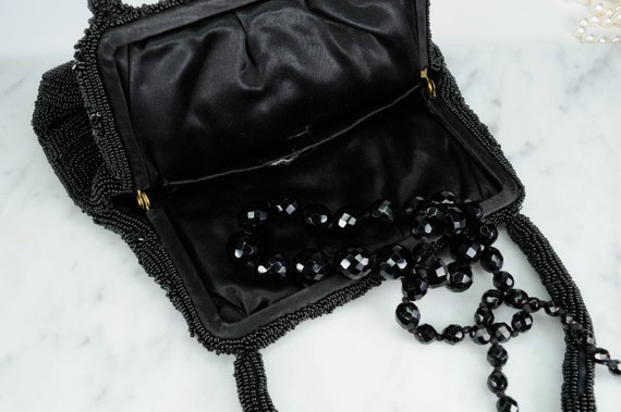 Vintage Jorelle Black Beaded Evening Hand Bag wit… - image 4