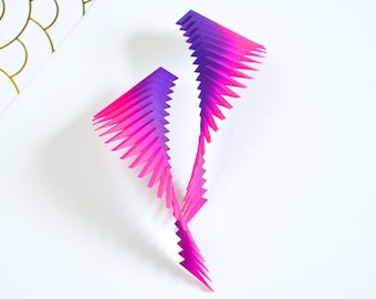 Pendientes llamativos de colores: morado y rosa — Parazeph