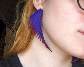 Pendientes llamativos de colores: morado y rojo — Parazeph