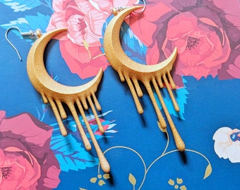 Pendientes Luna Derretida — Oro