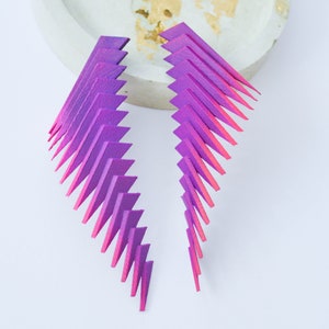 Colourful Statement Earrings — Purple and Pink  —  Parabora