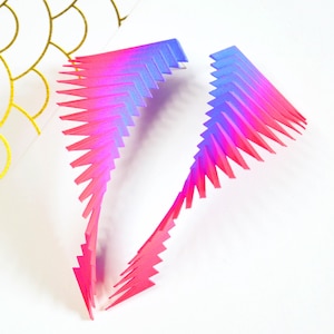 Colourful Statement Earrings — Blue and Pink  —  Parazeph