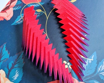 Colourful Statement Earrings — Red and Purple  —  Parabora