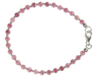 Turmalin rosa / Rubellit Armband Silber