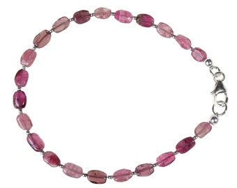 Turmalin pink / Rubellit Armband Silber