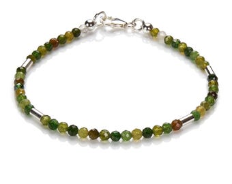 Tourmaline green bracelet silver