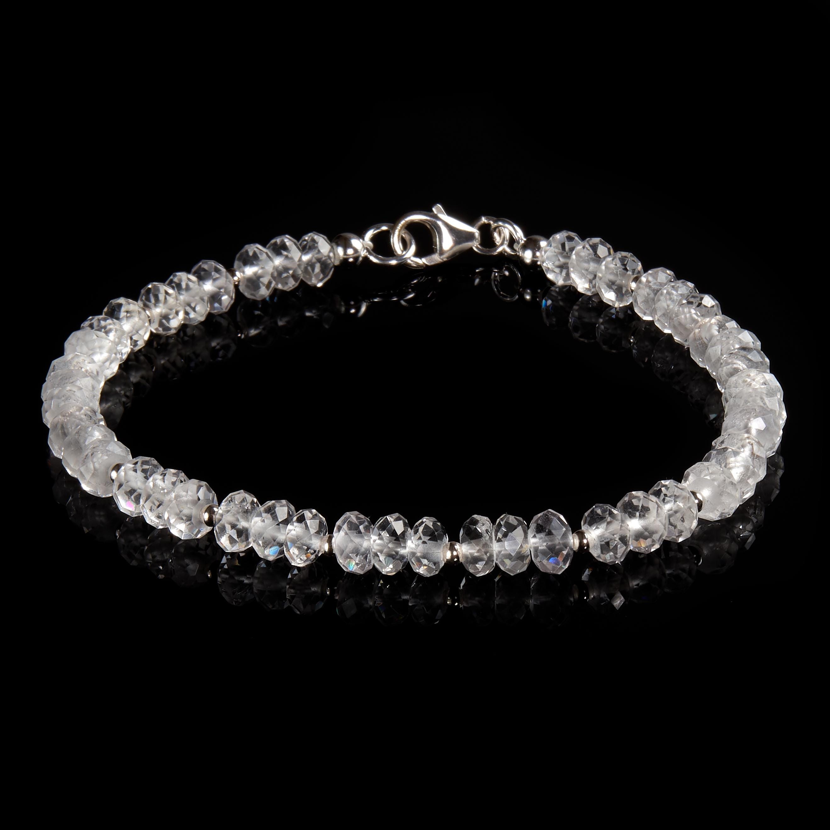 Pulsera de cristal de roca plata