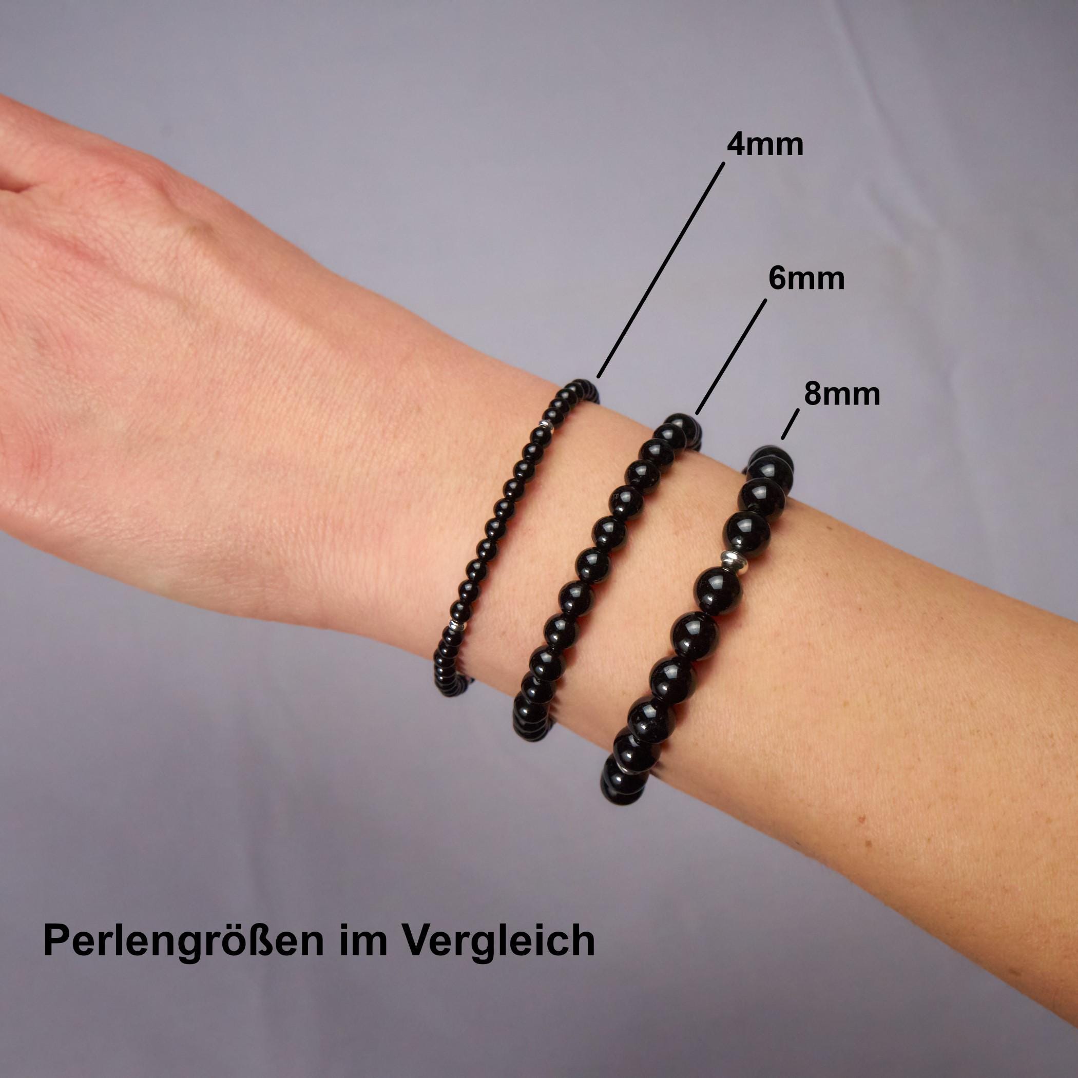 TORMALINA NERA TOURMALINE PROTEZIONE BRACCIALE ELASTICO CRISTALLO