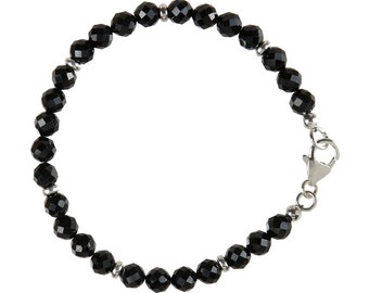 black spinel bracelet silver