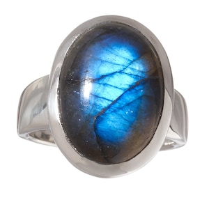 Labradorite ring 925 silver size. 59