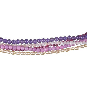 Ruby Amethyst Pearl 5-row necklace necklace image 3