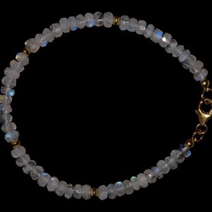 Moonstone blue bracelet silver gold plated