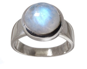 Mondstein blau Ring 925 Silber