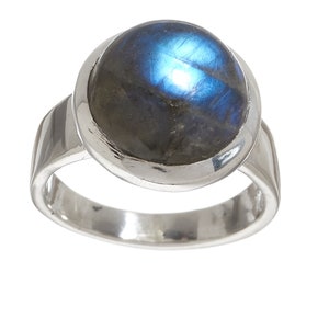 Labradorite ring 925 silver size. 58