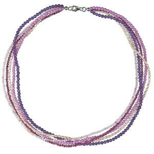 Ruby Amethyst Pearl 5-row necklace necklace image 2
