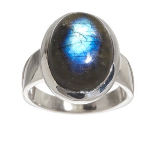 Labradorite ring 925 silver size. 58
