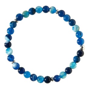 Agate blue bracelet stretch