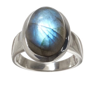 Labradorite ring 925 silver size. 58