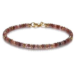 Spinel colorful bracelet silver gold-plated