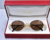 Cartier rimless vintage sunglasses fred cardin glasses C decor Scala New
