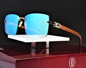 Cartier rimless vintage wood C decor brand new with box