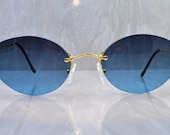 Vintage Fred Lunettes Paris Cartier Fidji Rimless Sunglasses 1980 39 s