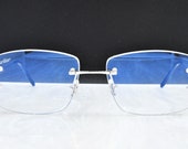 Cartier rimless vintage sunglasses fred cardin glasses BIG C decor New Platine Diamond lens Artifact