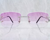 Cartier rimless vintage sunglasses fred cardin glasses BIG C decor New Platine Artifact