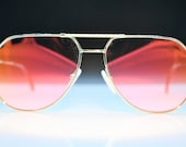 Vintage Hilton gold gaultier hilton sunglasses brand new Made in Italy 1980s