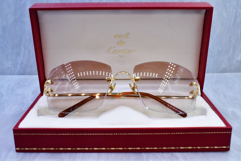 Cartier rimless vintage sunglasses fred cardin glasses C