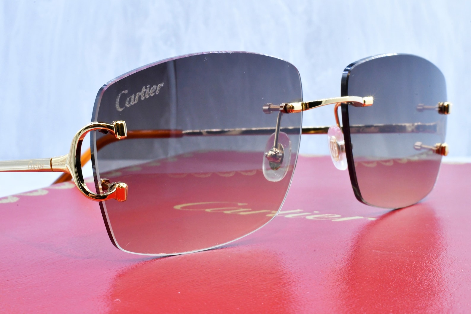 Cartier rimless vintage sunglasses fred cardin glasses BIG C Etsy