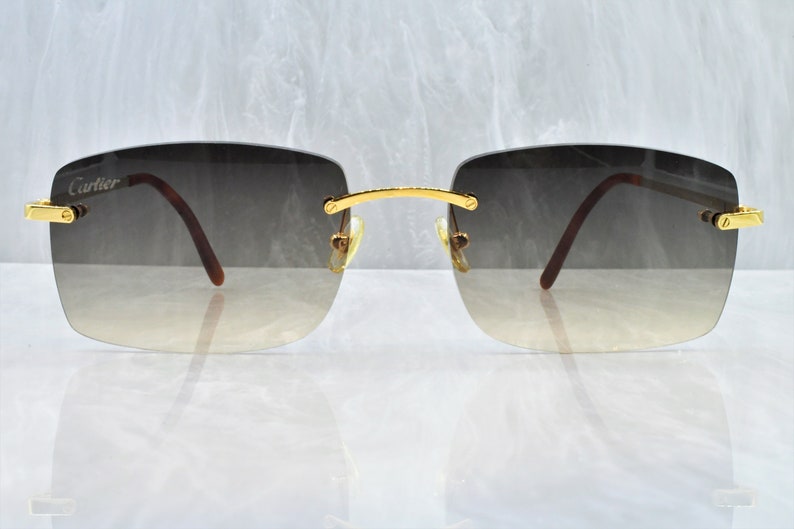 Cartier rimless vintage sunglasses fred cardin glasses C decor | Etsy