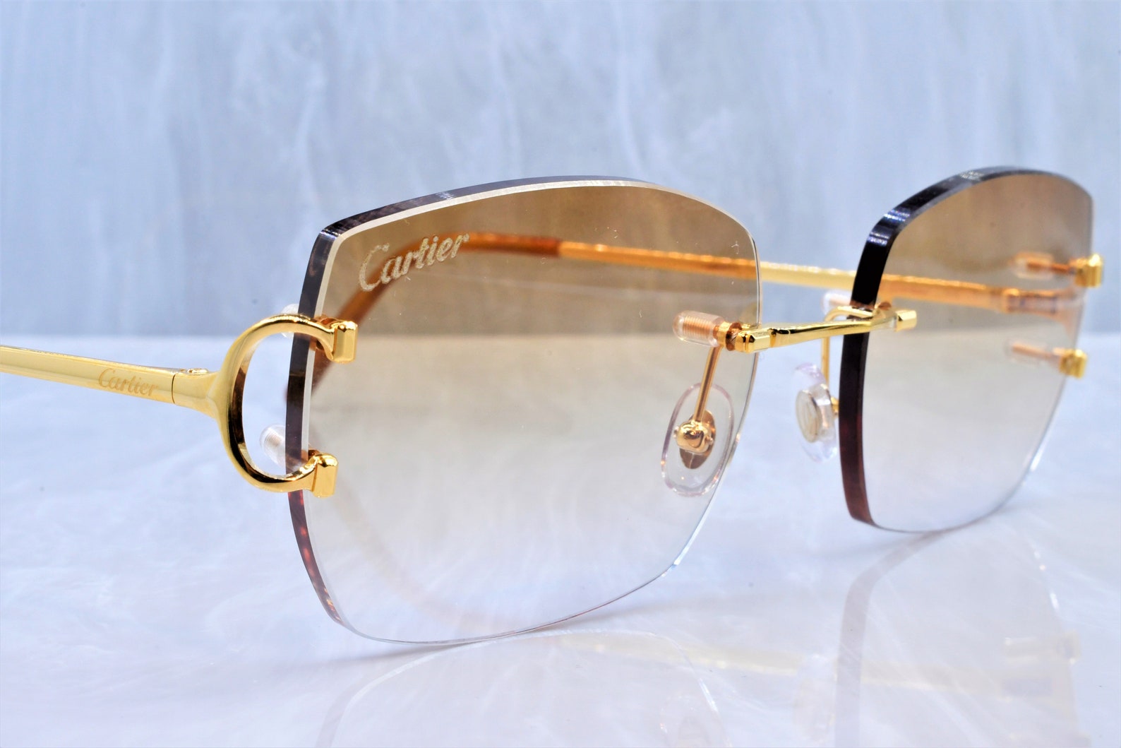 Cartier rimless vintage sunglasses fred cardin glasses BIG C Etsy
