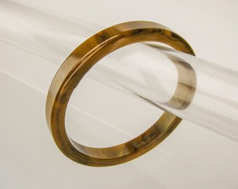 Bakelite Marbled Yellow and Brown Vintage Yellow and Brown Bracelet Bangle