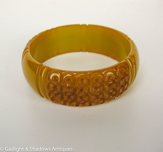 Butterscotch Bakelite Vintage Bracelet Bangle - image 4