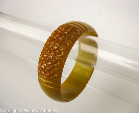 Butterscotch Bakelite Vintage Bracelet Bangle - image 1