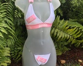Barbie 2 Piece Exotic Dance Wear - Sexy Panty with clear strap - exotic dance wear