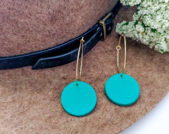 Turquoise Polymer Clay Hoops