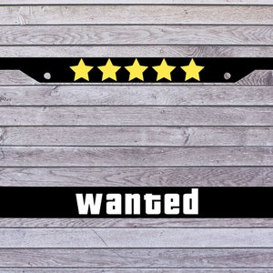 GTA Five Star Wanted License Plate Frame