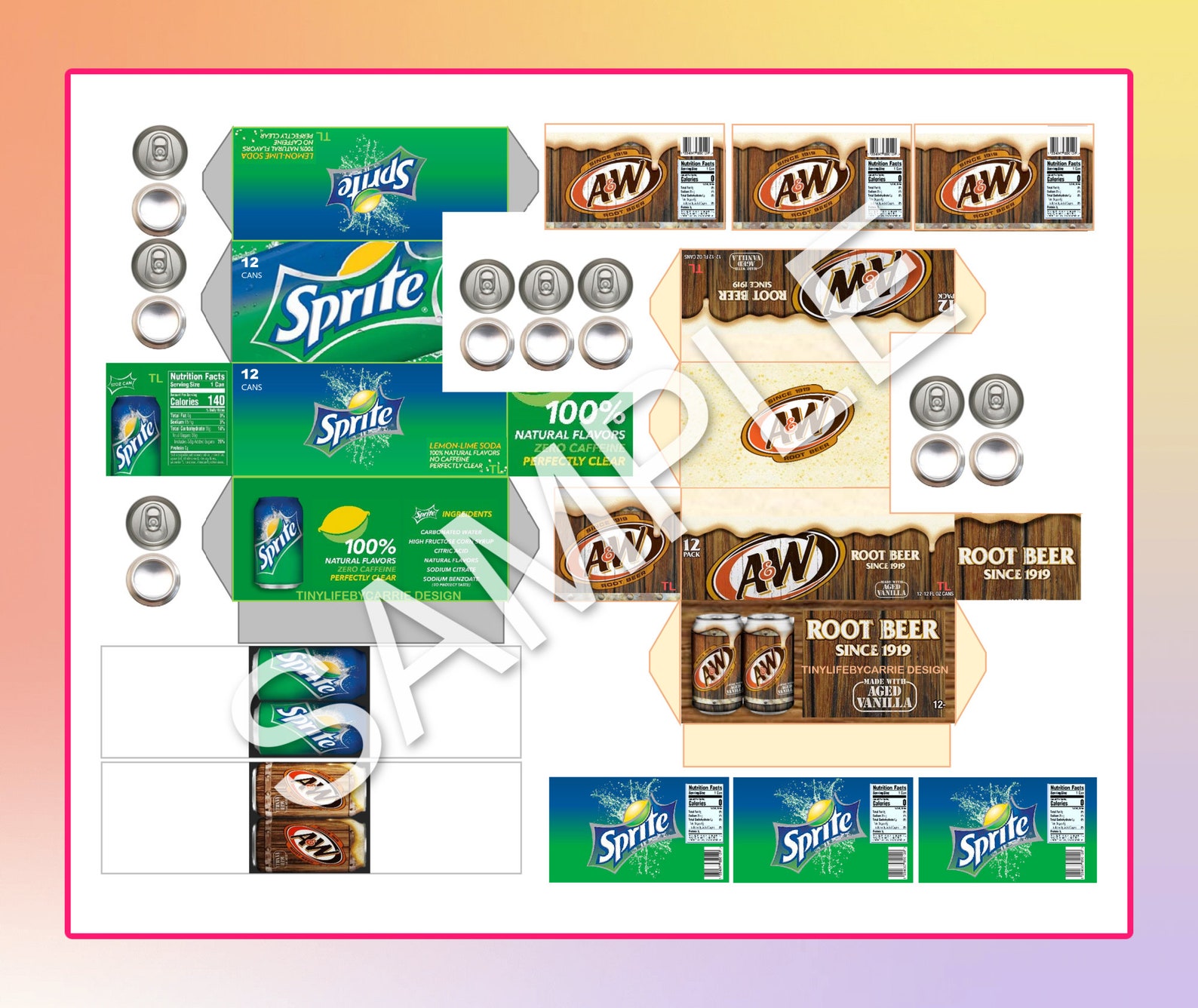 PRINTABLE Soda Boxes and Soda Cans for 1:3 Scale Dolls can Be - Etsy