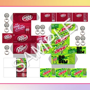 PRINTABLE Soda Boxes and Soda Cans for 1:3 Scale Dolls (Can be re-scaled for any sized Dollhouse)